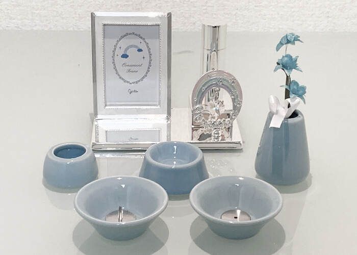 ペット仏具8点セット「陶器」コーディネイト1